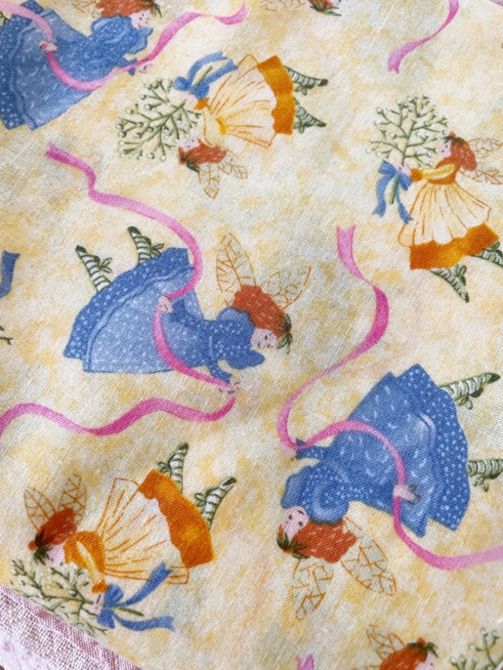 Fairy Flowers & Birds cotton fabric Carol Endres
